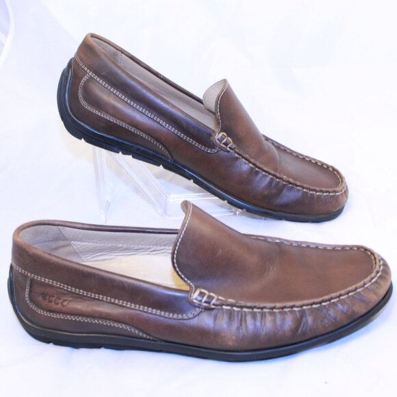 ECCO Size 43 (US 9-9.5) Brown Leather Classic Comfort Slip On Moc Toe Loafers main image 13